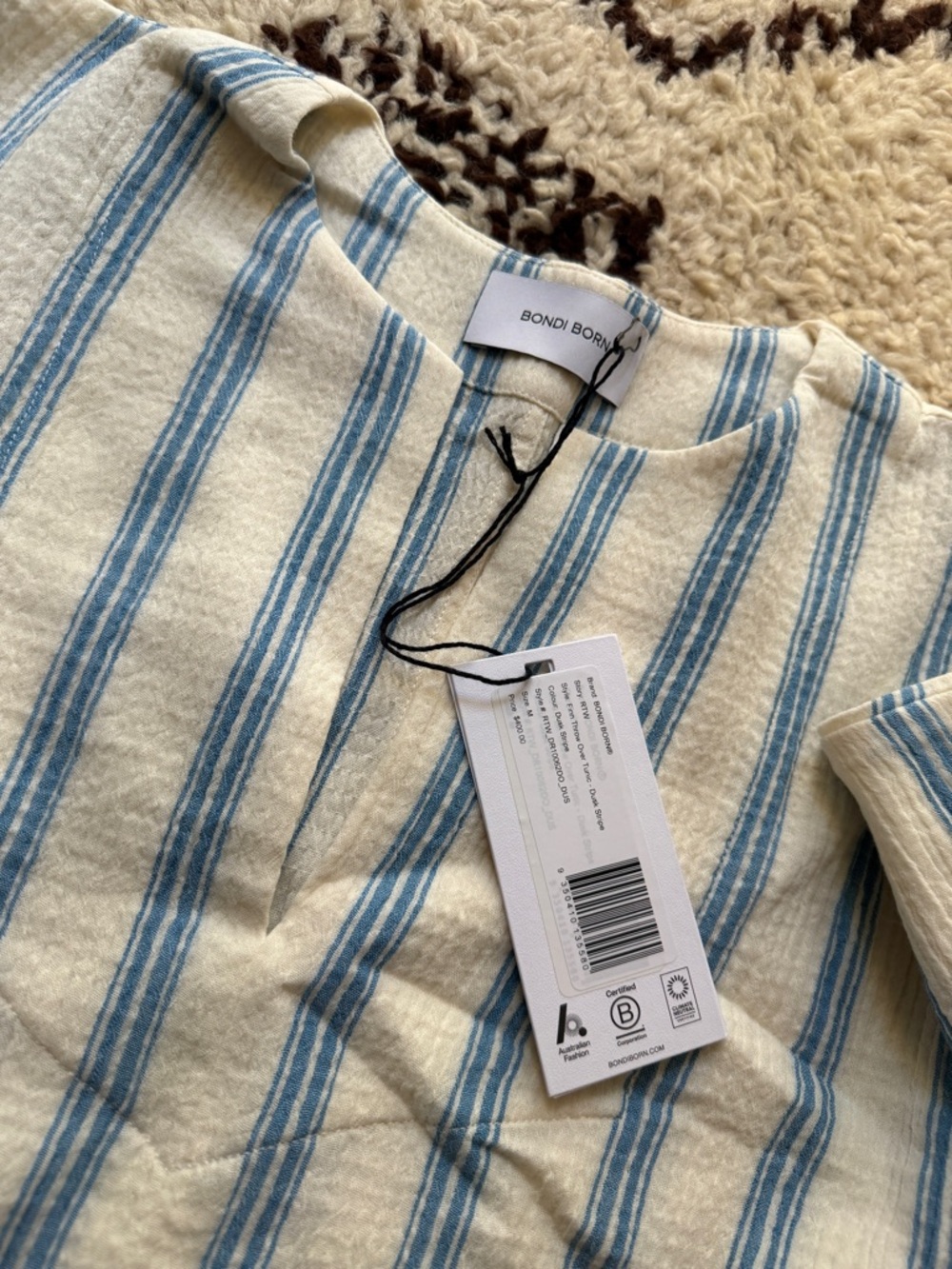 BONDI BORN Blue and White Striped Maxi Dress - Picture 4 of 5
